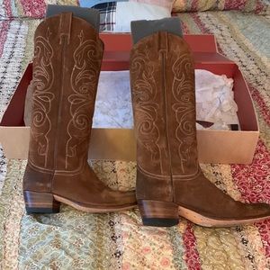 Penelope Chilvers brown suede cowboy boots size 39